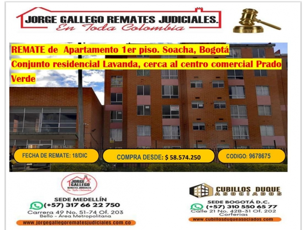 REMATE DE APARTAMENTO