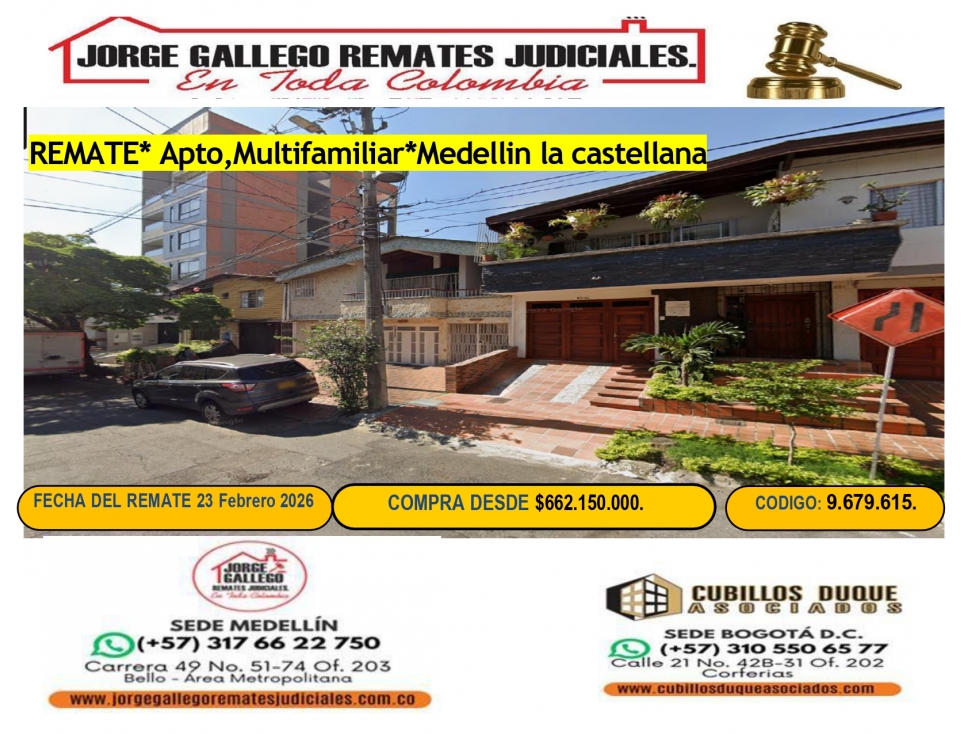 Remate*APTO Multifamiliar*Medellin la Castellana. — foto 2