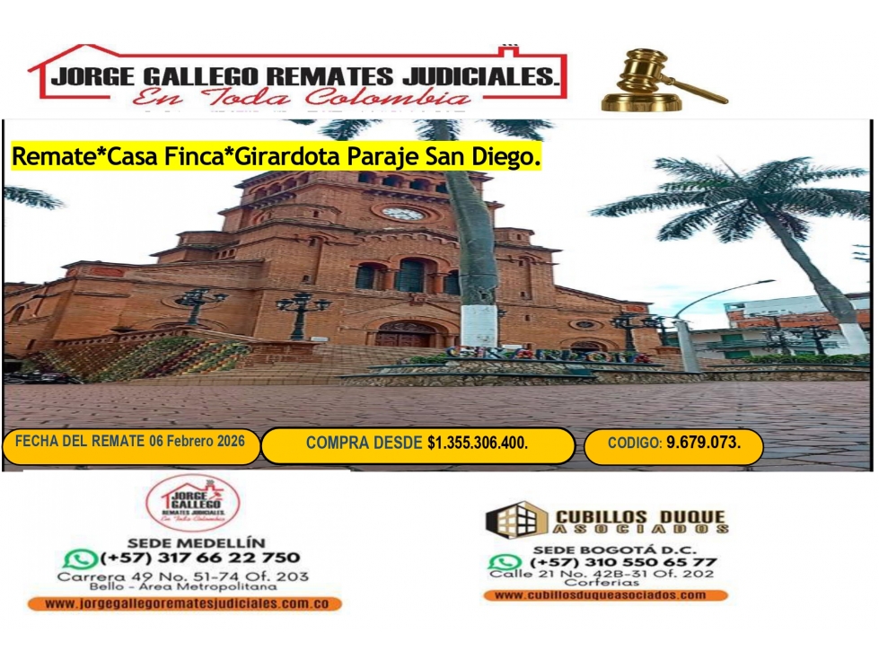 Remate* Casa Finca* Girardota Paraje San Diego.