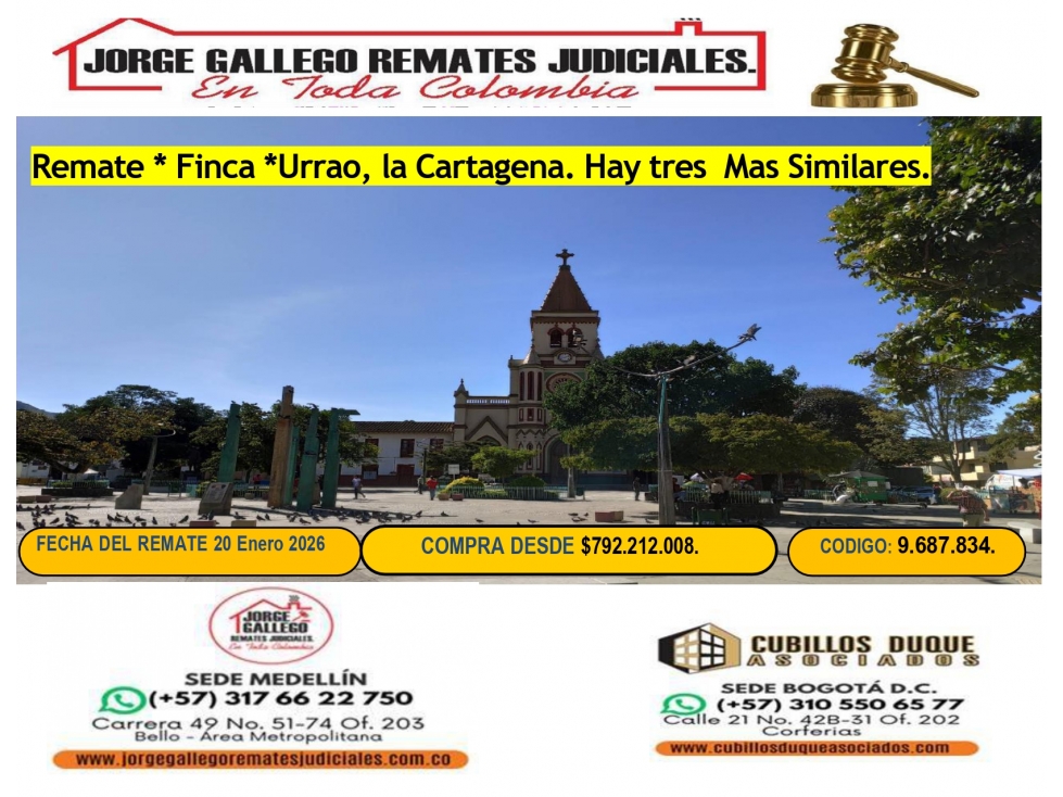 Remates*HAY Cuatro Fincas * Urráo Paraje la Cartagena. - 1