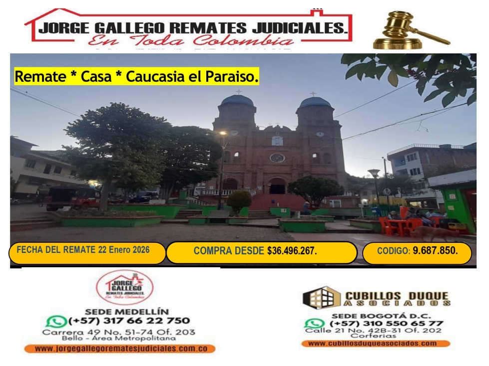 Remate *APTO* Caucasia,Barrio el Paraiso.