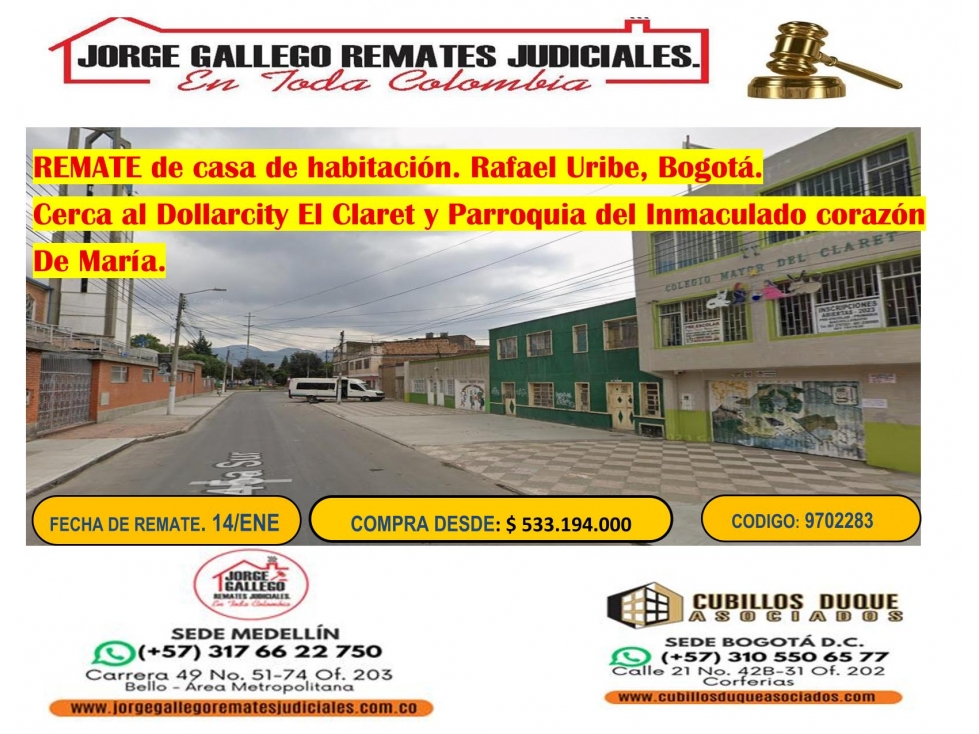 REMATE CASA HABITACION "RAFAEL URIBE"