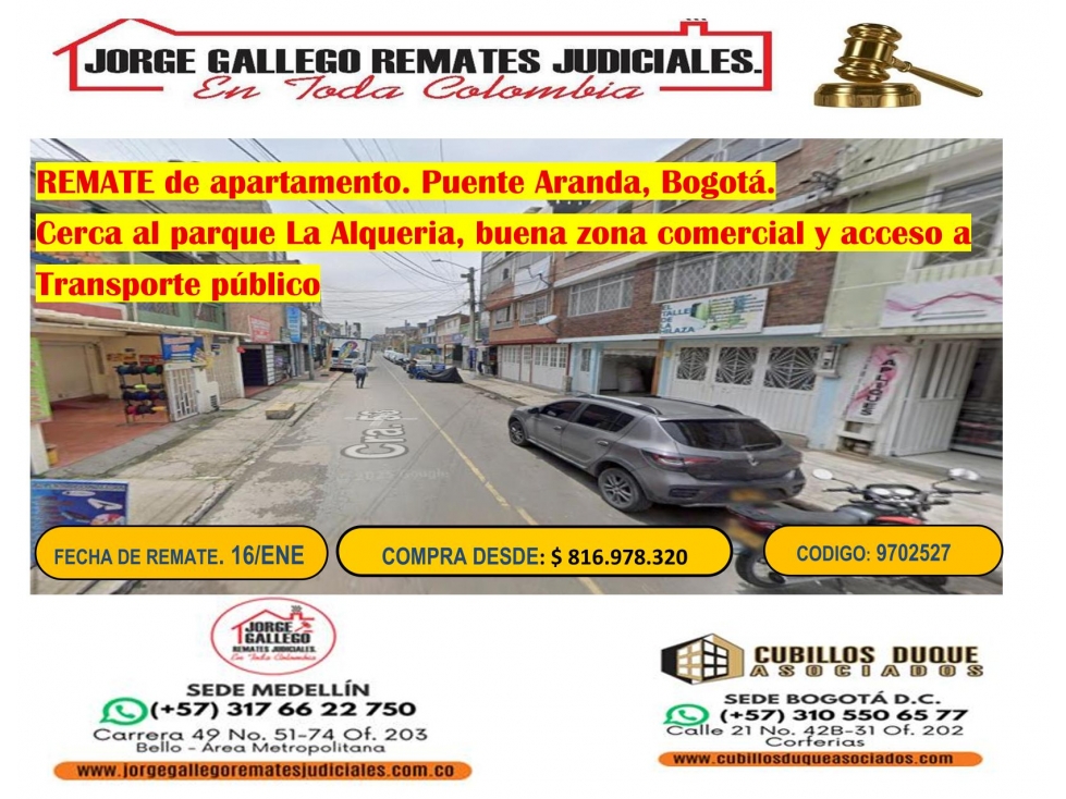 REMATE DE APARTAMENTO