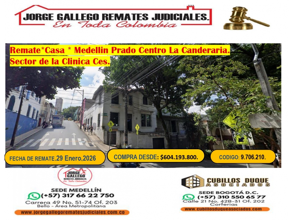 Remate*Casa * Medellin Prado La Canderaria