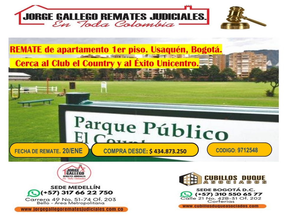 REMATE DE APARTAMENTO