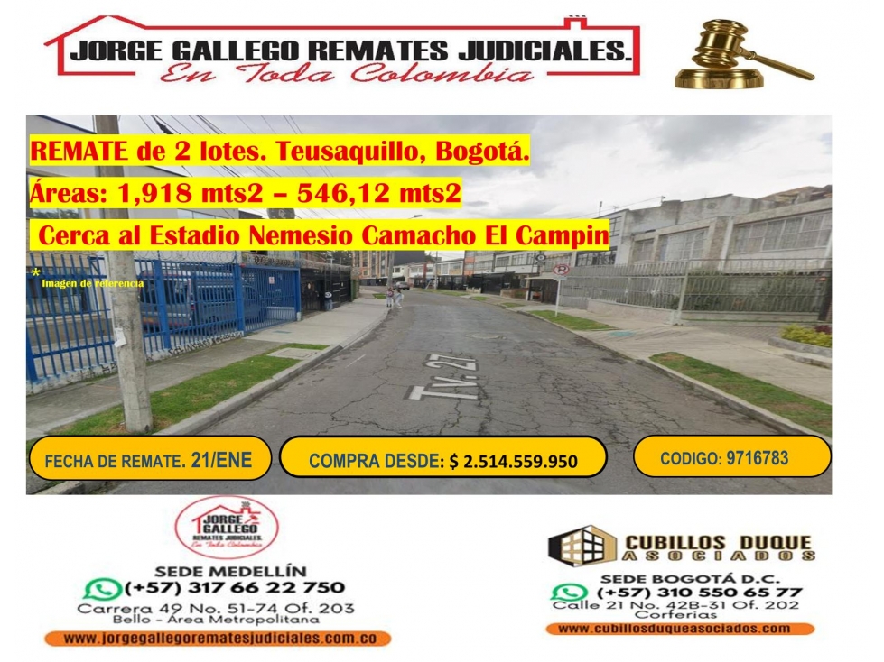 REMATE LOTES (1.918.94MTS2 - 546,12 MTS2)