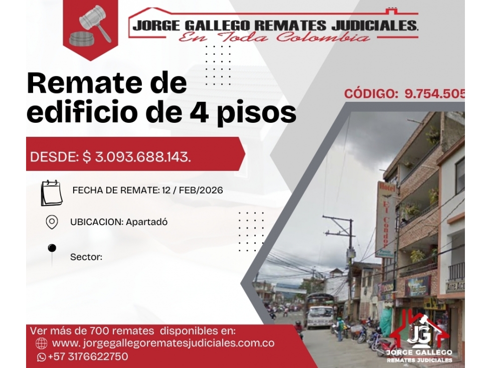 Remate * Edificiio de cuatro pisos * Apartado. - 1