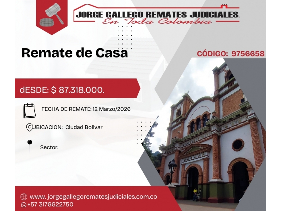Remate *Casa * Ciudad Bolivar.