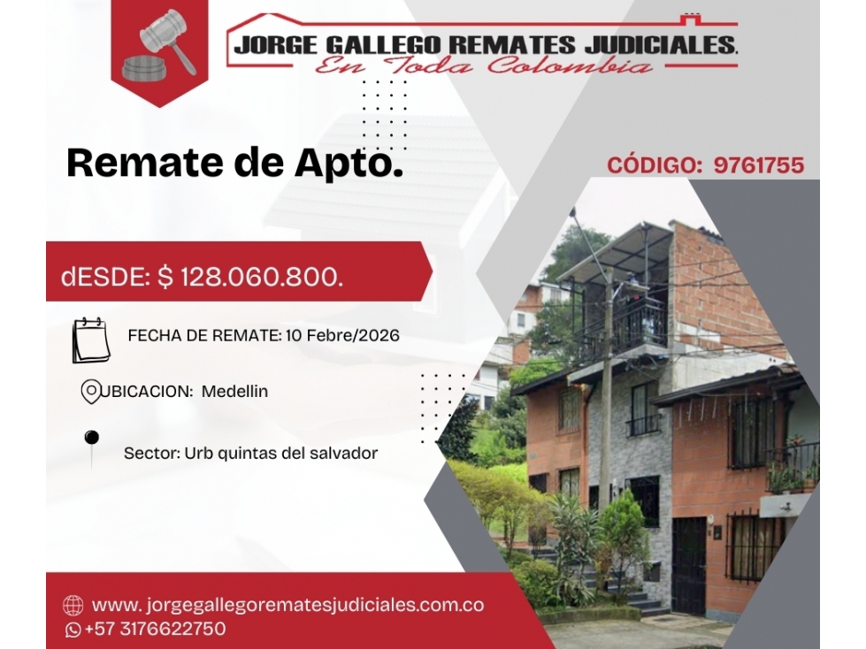 Remate *Casa *Medellin el Salvador.