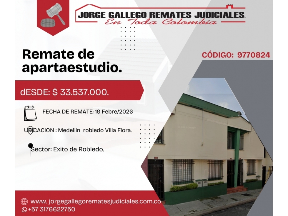 Remate*Apto* Medellin Villa Flora.