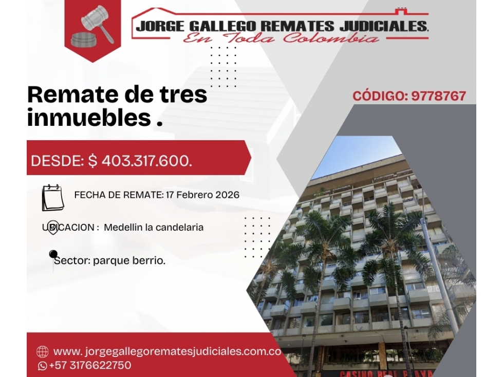 Remate*Apto dos mas* Medellin la canderaria