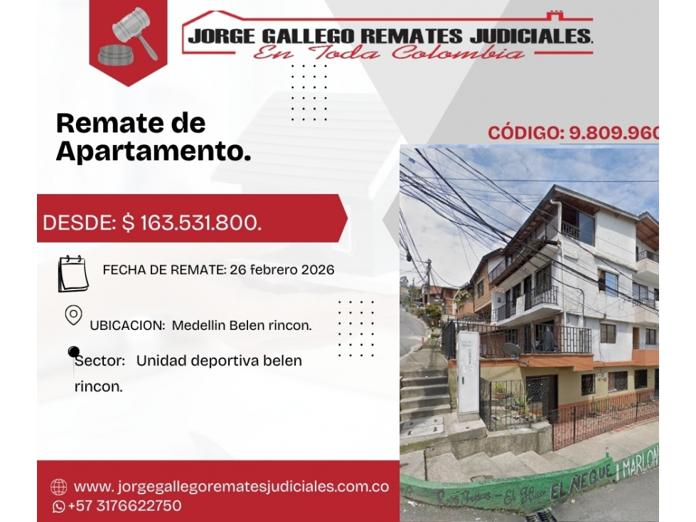 Remate*Apto* Medellin belen rincon.