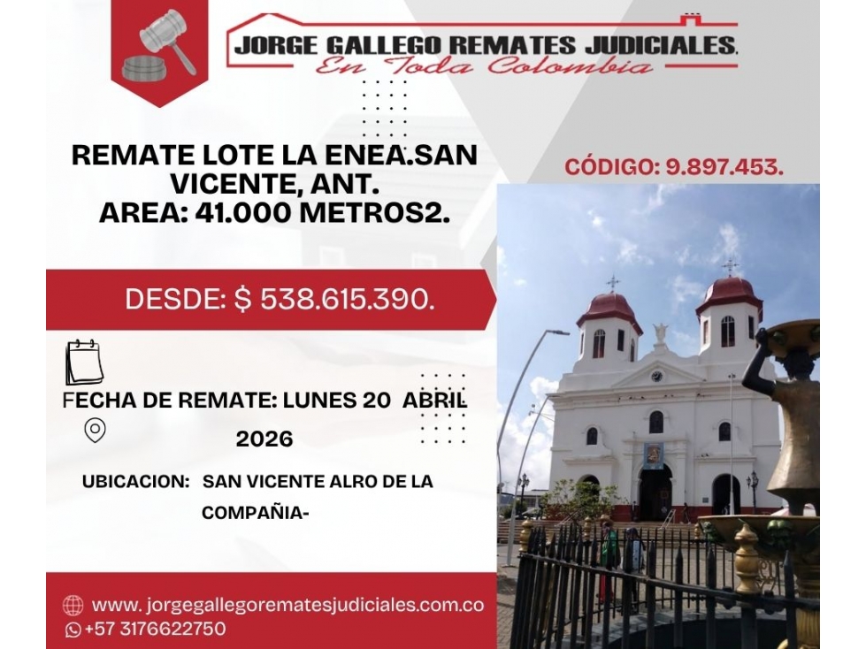 REMATE *LOTE LA ENEA*SAN VICENTE ALTO DE LA COMPAÑIA.