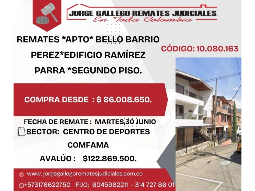 REMATES *APARTAMENTO* BELLO BARRIO PEREZ¨*EDIFICIO RAMÍREZ PARRA *