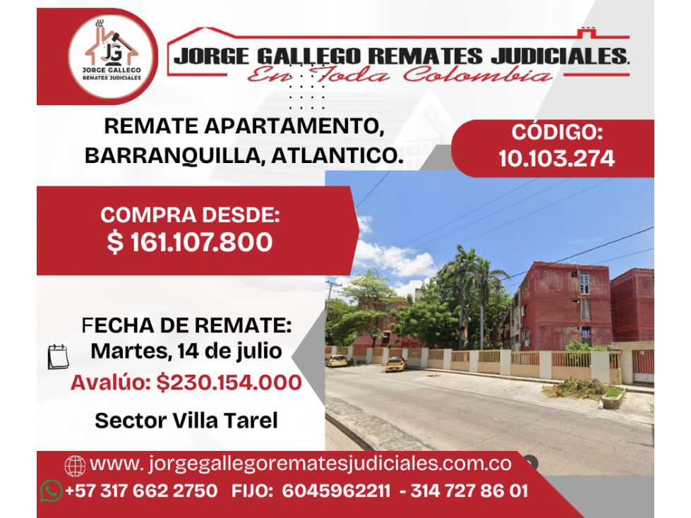 REMATE APARTAMENTO, BARRANQUILLA, ATLANTICO
