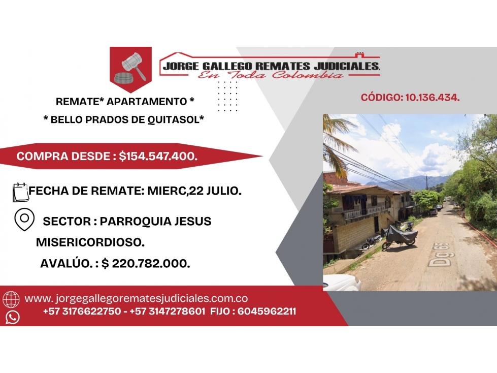 REMATE* APARTAMENTO * BELLO PRADOS DE QUITASOL*