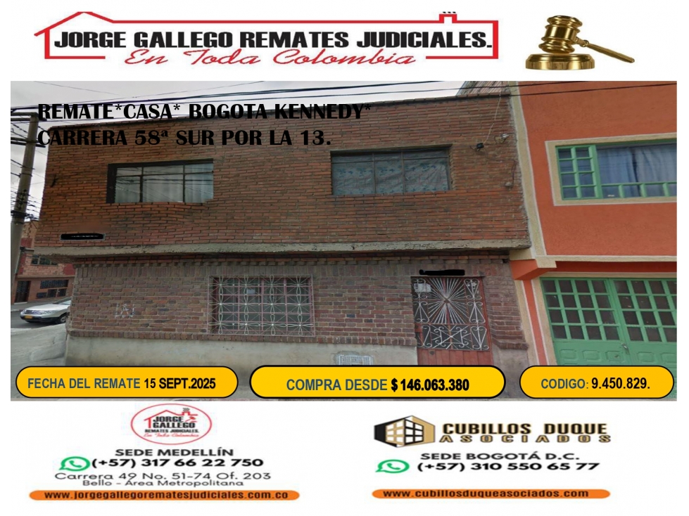 REMATE*CASA* BOGOTA TUNJUELITO