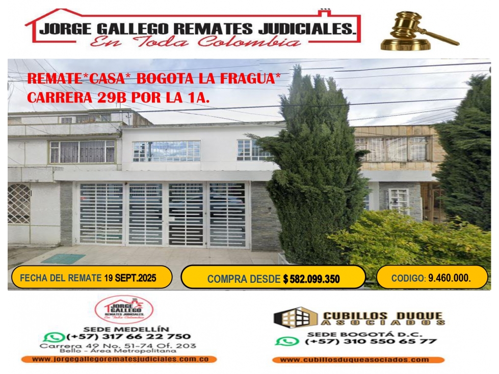 REMATE*CASA* BOGOTA LA FRAGUA*