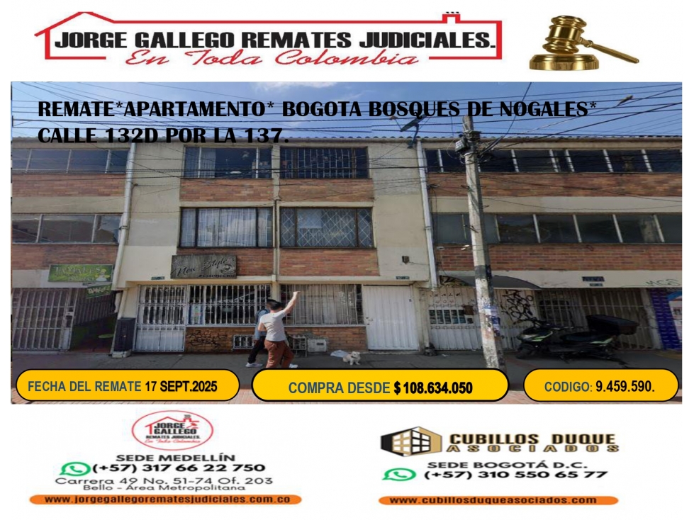 REMATE*APARTAMENTO* BOGOTA BOSQUES DE NOGALES*
