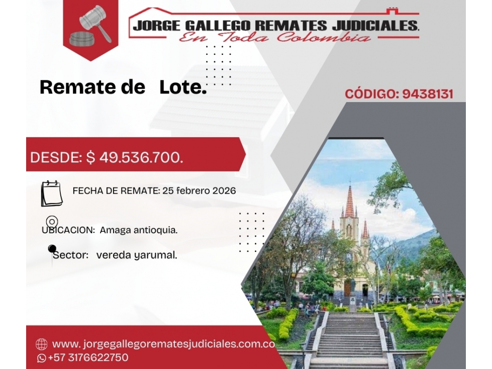 REMATE*LOTE * AMAGÁ VERDA YARUMAL. - 2