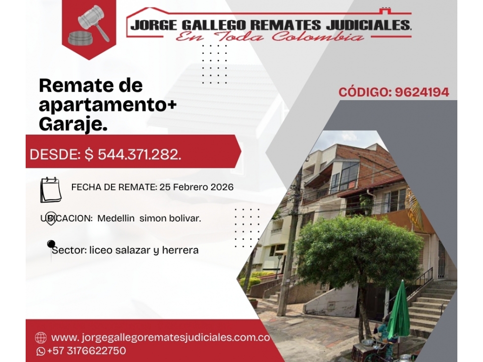 REMATE APTO* MEDELLIN SIMON BOLIVAR