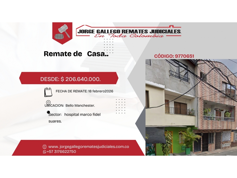 Remate*Apto* Bello Manchester.