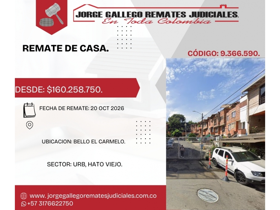 REMATE* CASA *.BELLO EL CARMELO,URB HATO VIEJO.