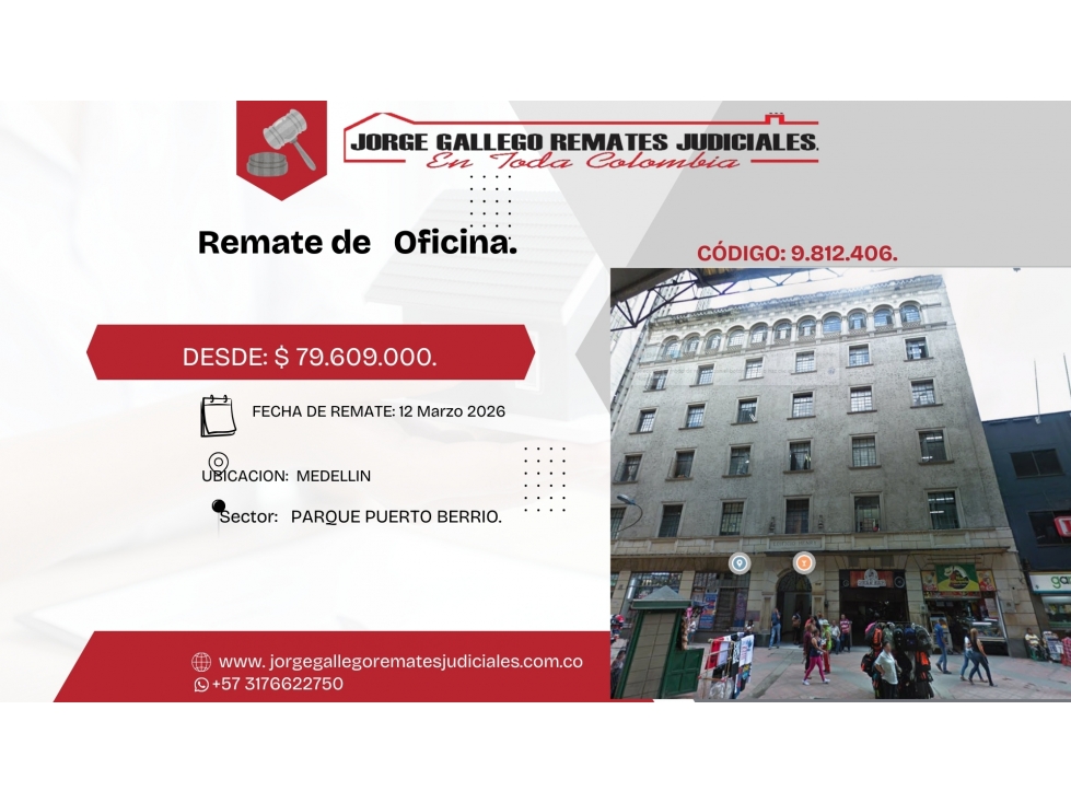 Remate*Oficina * Medellin parque berrio.