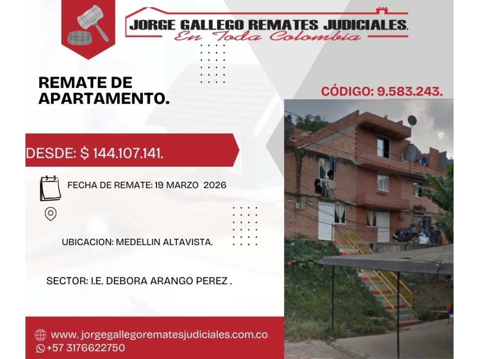 REMATE*CASA *MEDELLIN ALTA VISTA.