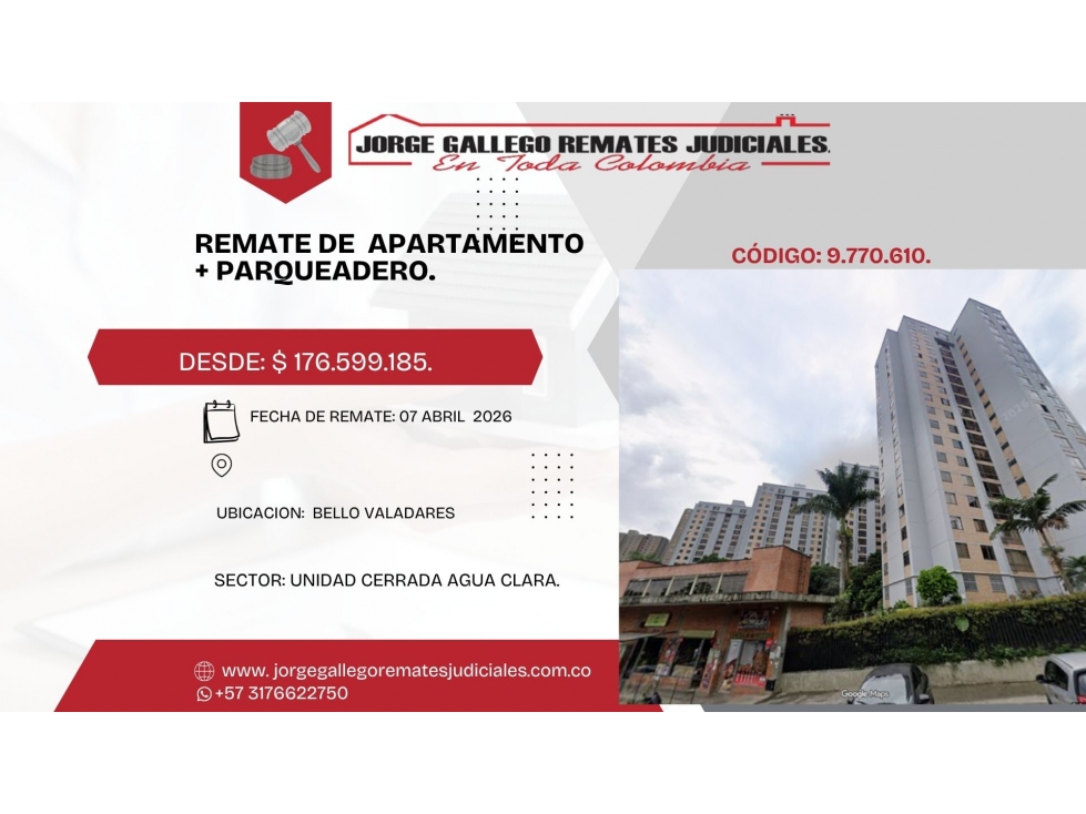 REMATE- APTO + PARQ.BELLO- VALADARES-EDIFICIO AGUA CLARA.OBRA DOS MIL.