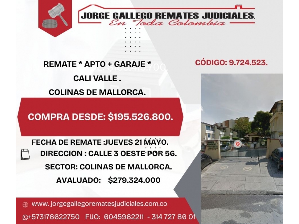 REMATE * APTO + GARAJE * CALI VALLE . COLINAS DE MALLORCA.