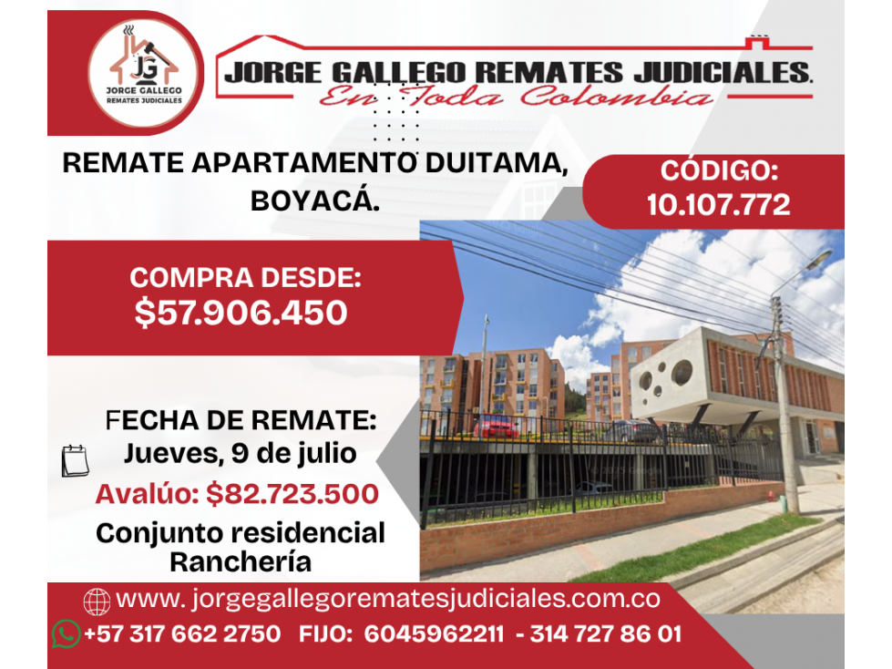 REMATE APARTAMENTO DUITAMA, BOYACÁ. - 2