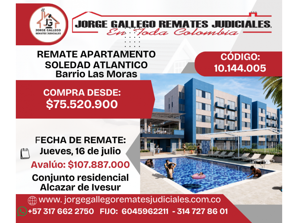 REMATE APARTAMENTO SOLEDAD ATLANTICO