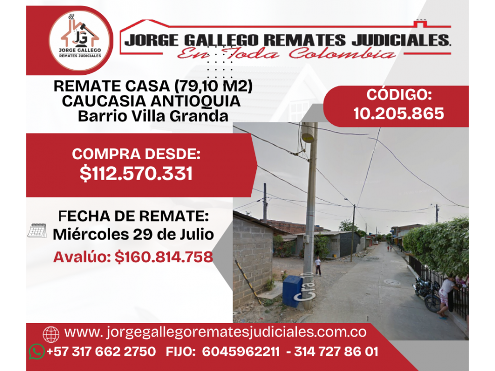 REMATE CASA (79,10 M2) CAUCASIA ANTIOQUIA — foto 2
