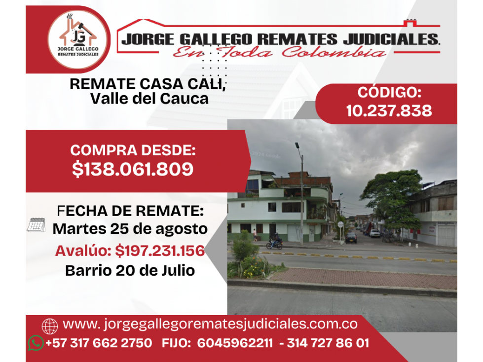 2026-08-25 REMATE CASA CALI, VALLE, Barrio 20 de Julio. — foto 2