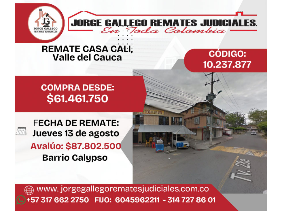 REMATE CASA CALI, VALLE. Barrio Calypso — foto 3
