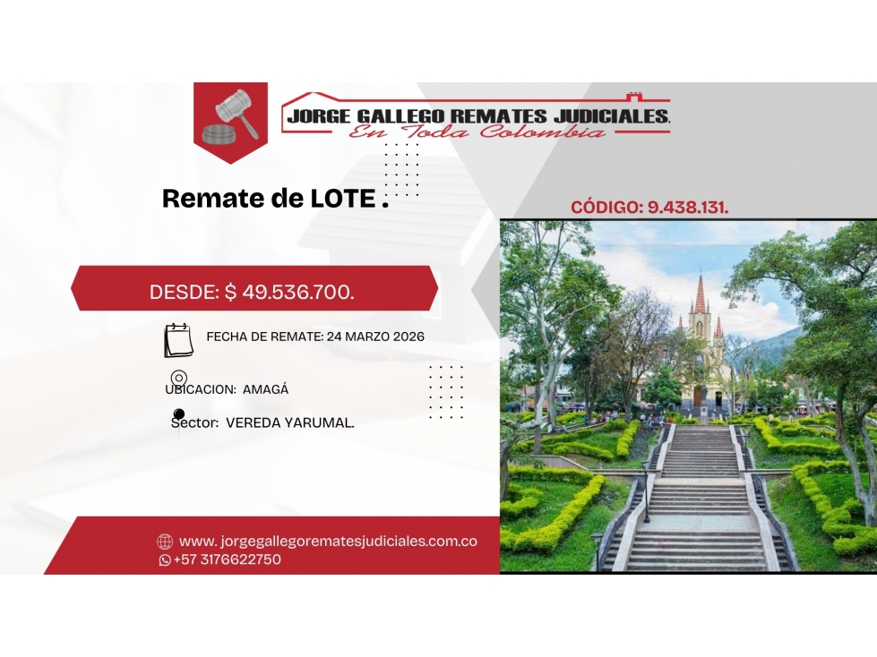 REMATE*LOTE * AMAGÁ VERDA YARUMAL. - 1