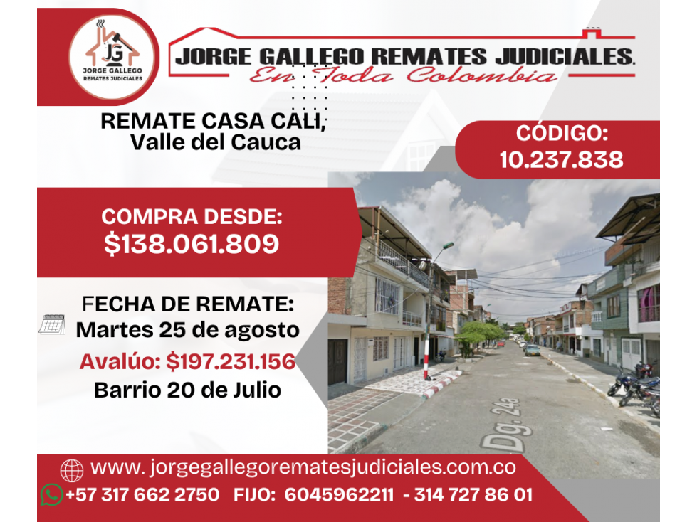 2026-08-25 REMATE CASA CALI, VALLE, Barrio 20 de Julio. — foto 3