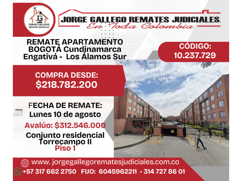 REMATE APARTAMENTO BOGOTÁ Cundinamarca Engativá
