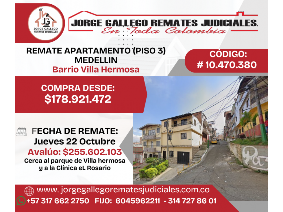 REMATE APARTAMENTO MEDELLIN, Villa Hermosa