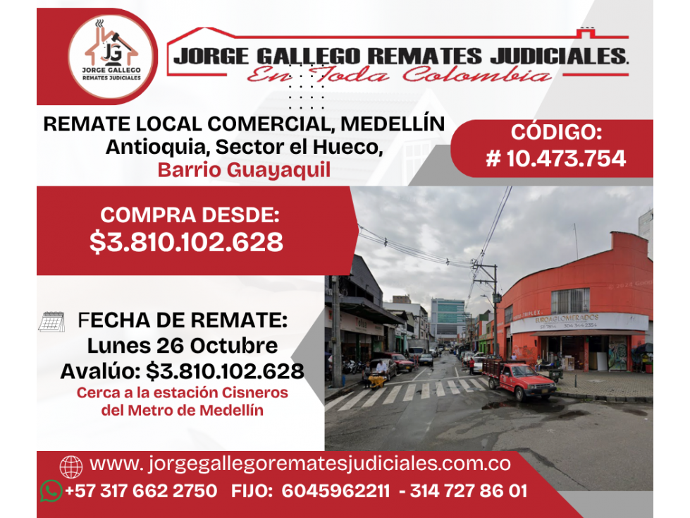 REMATE LOCAL COMERCIAL, MEDELLÍN Antioquia, Sector el Hueco,