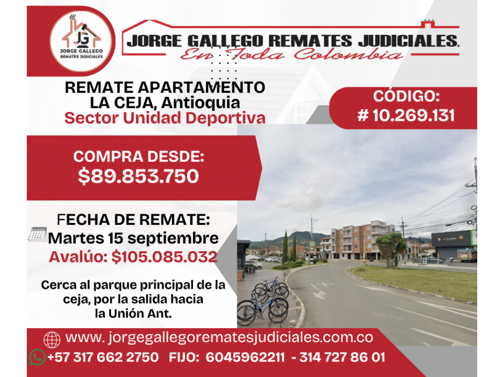 REMATE APARTAMENTO LA CEJA, Antioquia