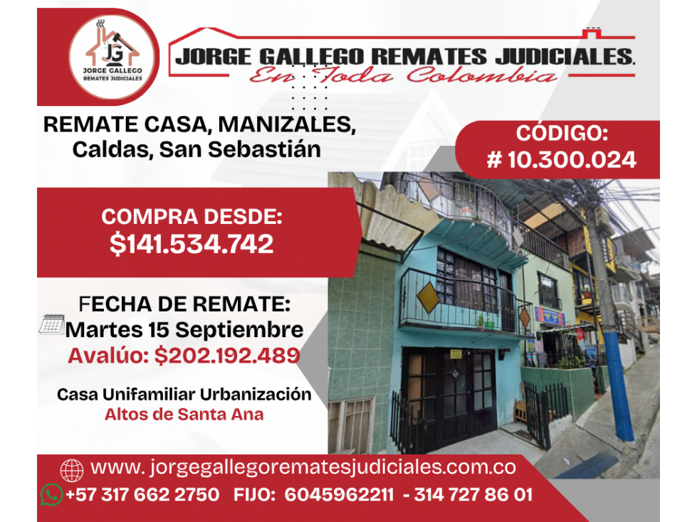 REMATE CASA, MANIZALES, Caldas