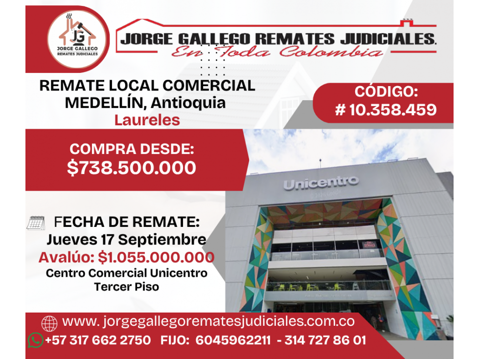 REMATE LOCAL COMERCIAL MEDELLÍN, Antioquia