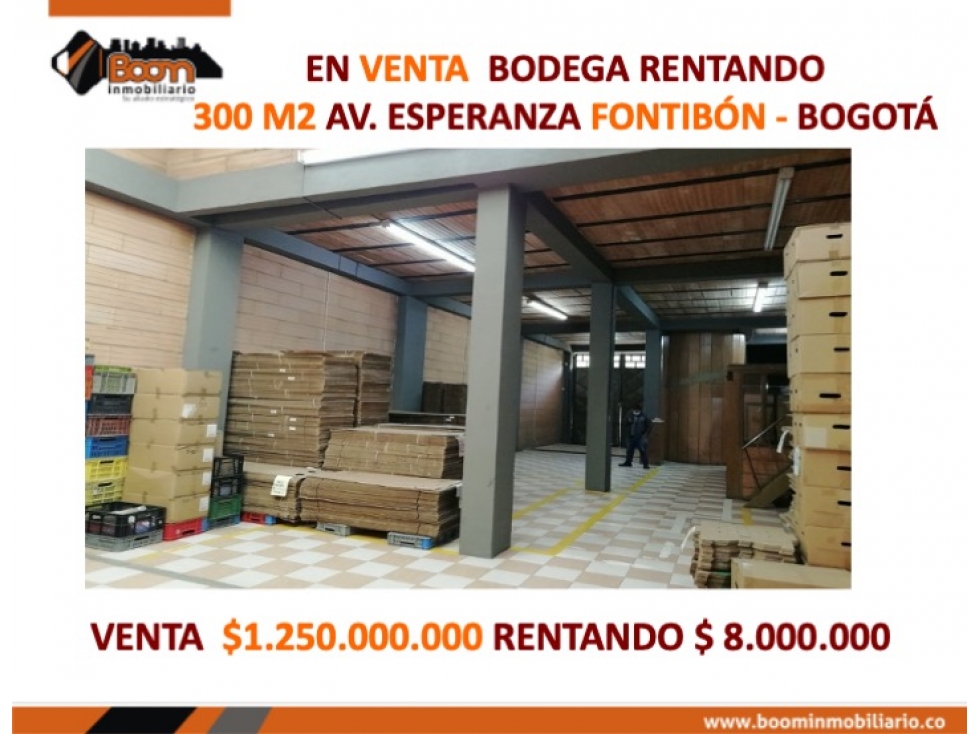 VENTA BODEGA RENTANDO 300 M2 ZONA AEROPUERTO