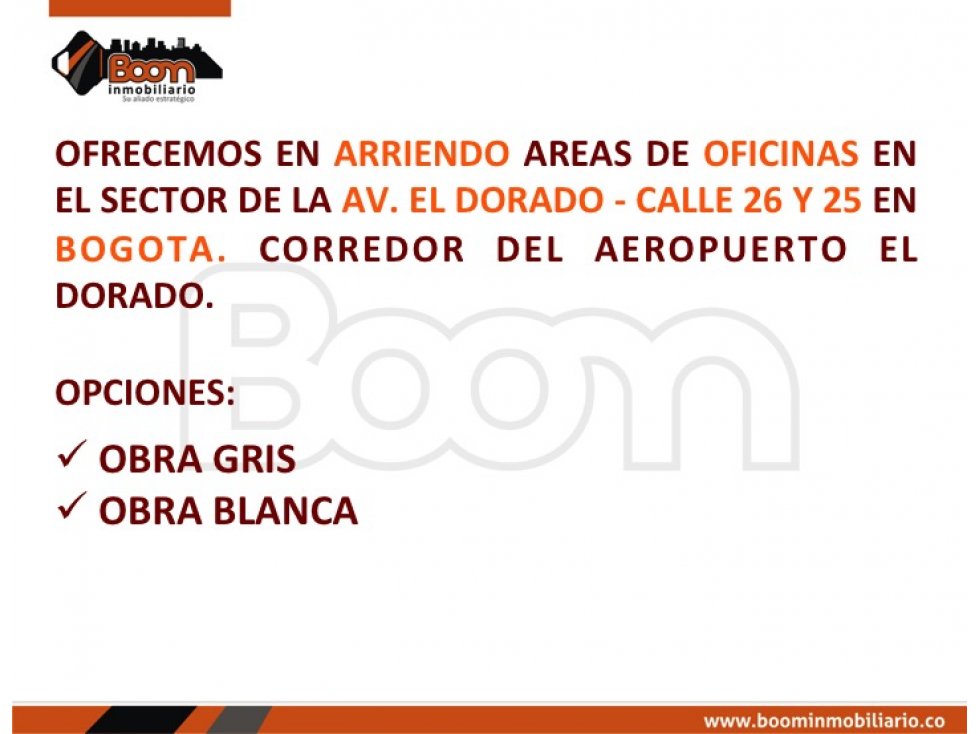 *ARRIENDO OFICINAS AV. EL DORADO CLL 26 Y 25 — foto 2