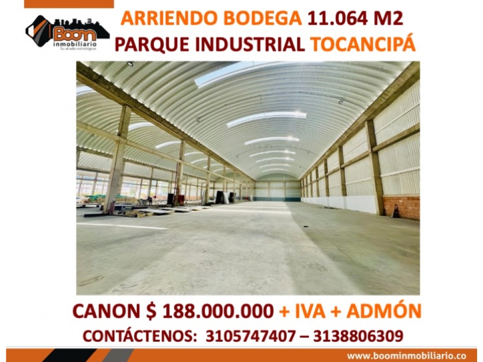 ARRIENDO BODEGA 11.064 M2 PARQUE INDUSTRIAL TOCANCIPÁ - 1