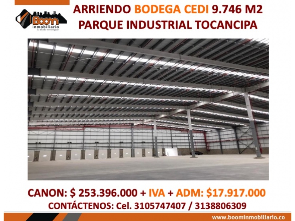 ARRIENDO BODEGA CEDI 9.746 M2 PARQUE INDUSTRIAL TOCANCIPA - 1