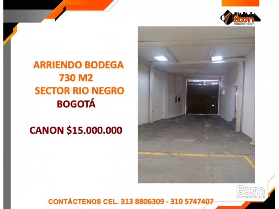 ARRIENDO BODEGA 730 M2 SECTOR RIONEGRO