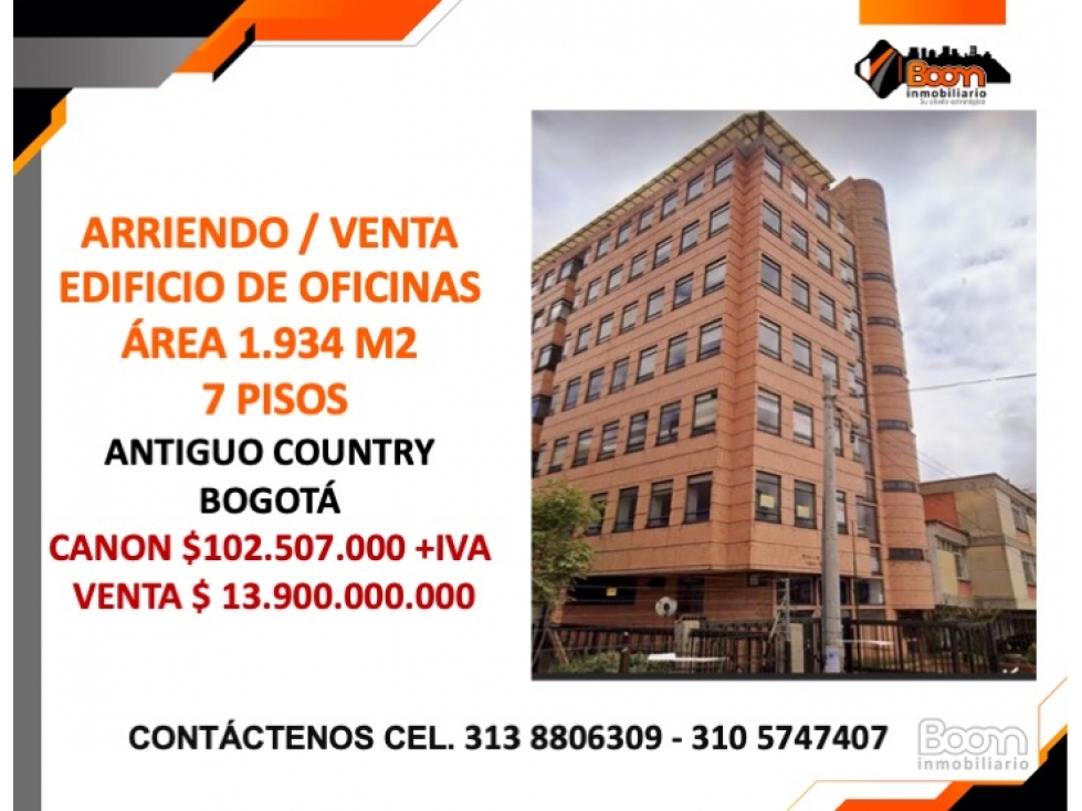 ARRIENDO / VENTA EDIFICIO DE OFICINAS ÁREA 1.934 M2